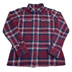 Patagonia Fjord Long Sleeve Flannel Shirt Women’s 6 Organic Cotton Oxblood Red